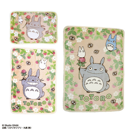 Linge de maison - Plaid fluffy Totoro Fraise 70x100 cm - Mon Voisin Totoro