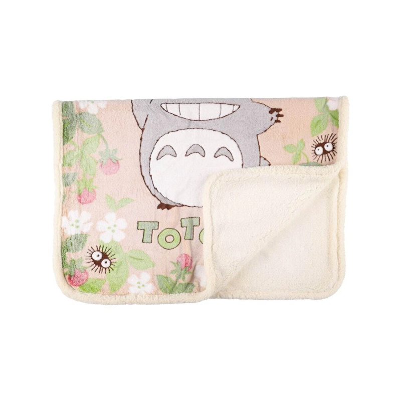 Linge de maison - Couverture fluffy Totoro Fraise 100x140 cm - Mon Voisin Totoro