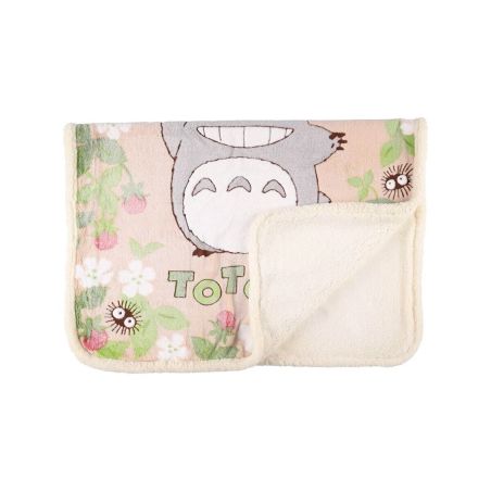 Linge de maison - Couverture fluffy Totoro Fraise 100x140 cm - Mon Voisin Totoro