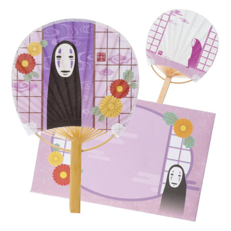 Accessories - Japanesse Bamboo Fan & Letter Set No Face with Flower - Spirited Away