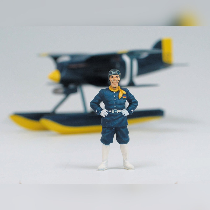 Maquetas - Kit de modelismo hidroavión Curtiss R3C-0 + fig. 1/48 - Curtis Porco Rosso