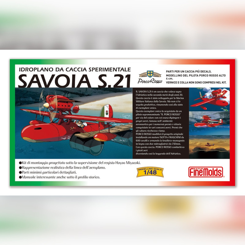 Maquetas - Kit de modelismo Savoia S.21 Seaplane Prototype + fig Porco 1/72 - Porco R