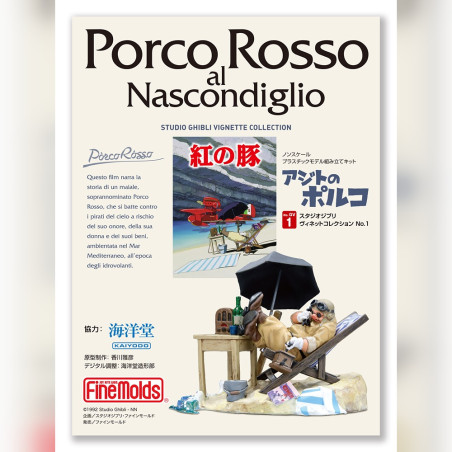 Maquetas - Kit de modelismo 1/48 para pintar a Porco en su escondite - Porco Rosso