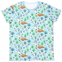 Textil - CAMISETAS PATTERNE TOTORO BOSQUE AZUL CLARO S(MUJER) - MON VOISIN TOTRO