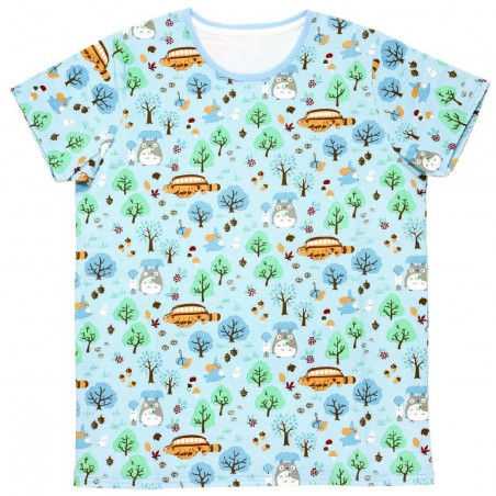 Textil - CAMISETAS PATTERNE TOTORO BOSQUE AZUL CLARO S(MUJER) - MON VOISIN TOTRO